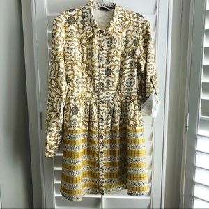 Ark & Co. gold/white/blue dress, size S